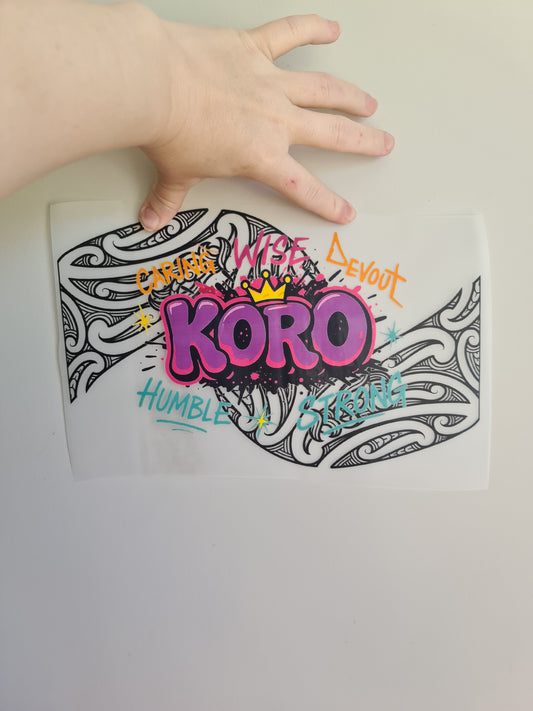 Sublimation custom Maori design Iron on 30cm fathers day