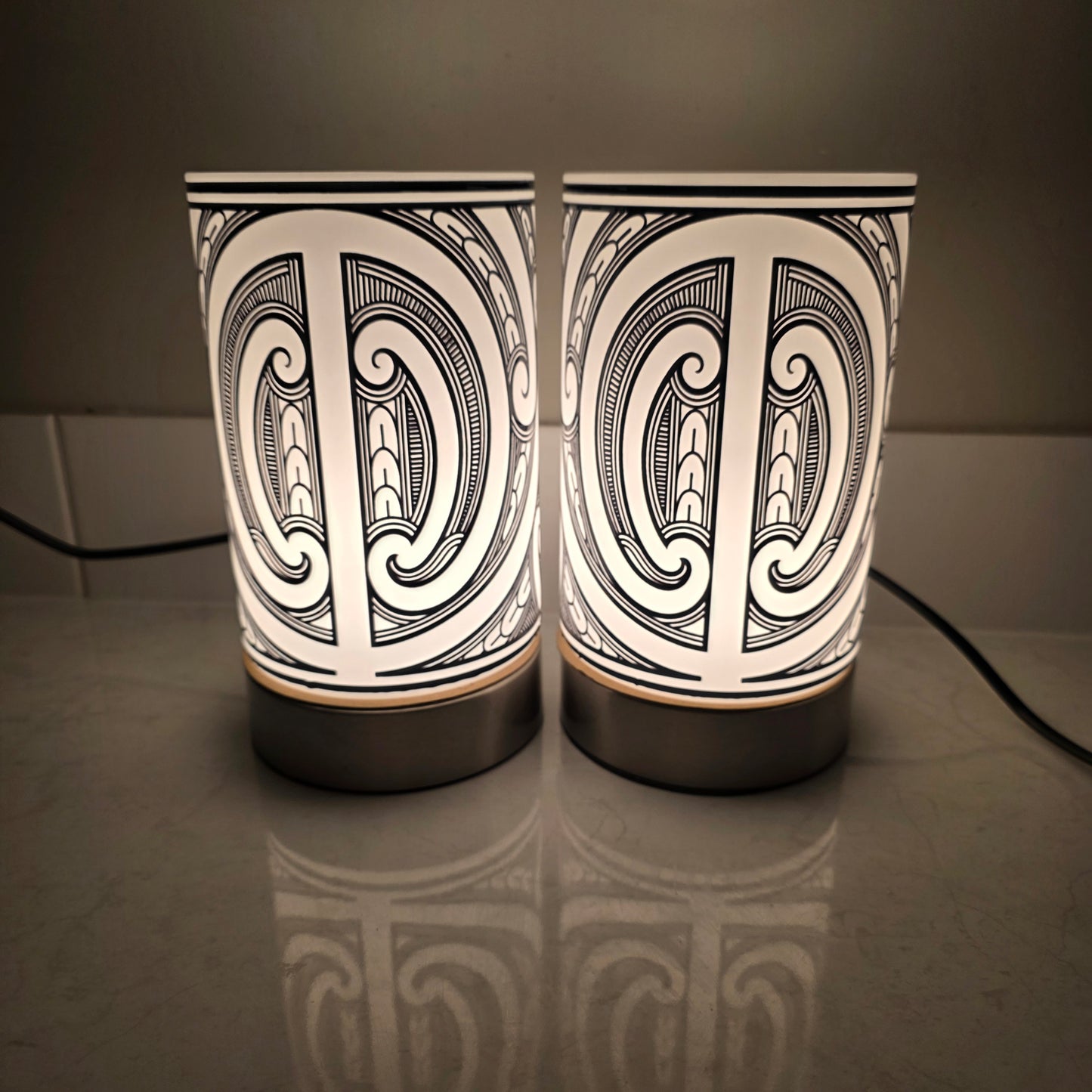 Maori design touch lamp - set 2 lamps