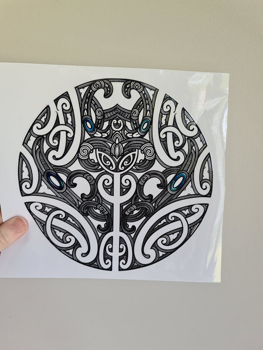 XL UV DTF DECAL MAORI DESIGN 20cm Window decal