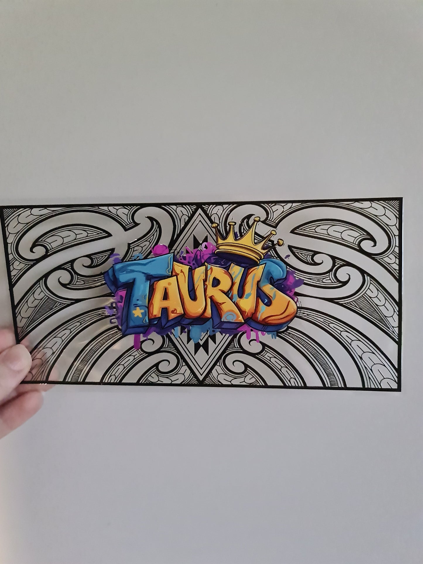 UV dtf Maori design 23cmx11cm 16oz wrap #1005 Taurus