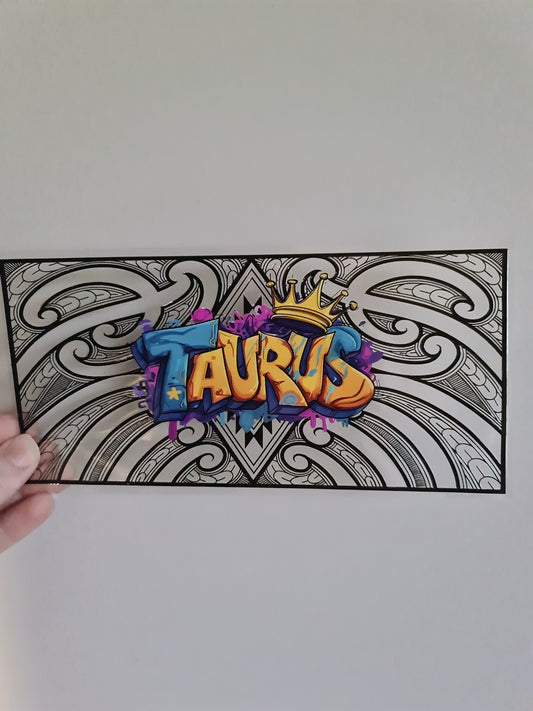UV dtf Maori design 23cmx11cm 16oz wrap #1005 Taurus
