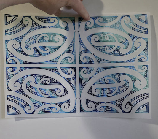 Maori design Iron on DTF 30cm for clothing
