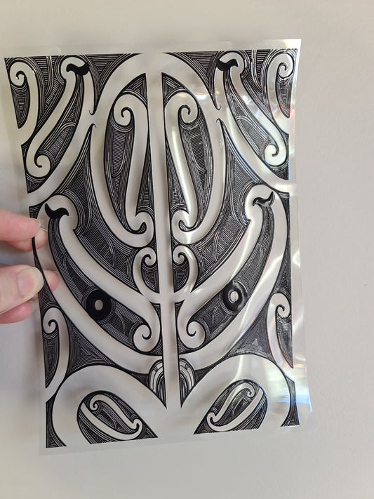 UV dtf Maori design A5 size 21cmx 14.8cm #343