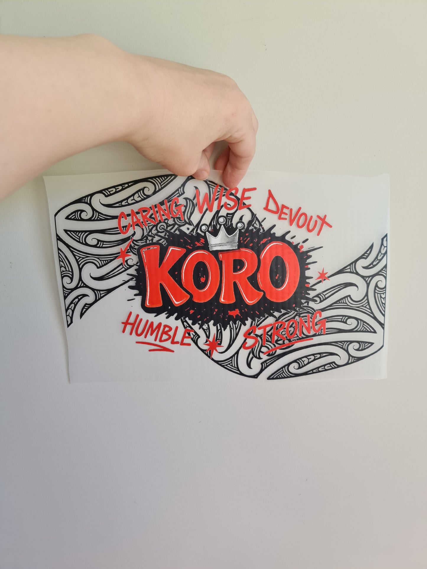 Sublimation custom Maori design Iron on 30cm fathers day