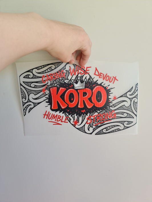 Sublimation custom Maori design Iron on 30cm fathers day