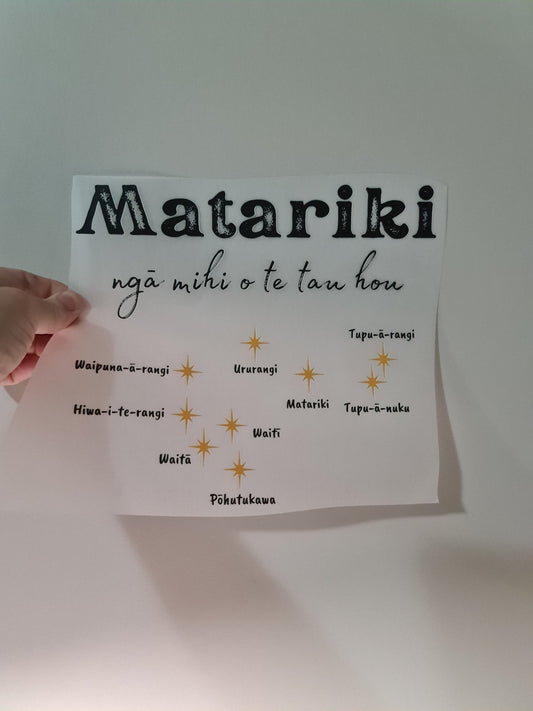 Kids clothing Sublimation custom Maori design Iron on HTV 23cm matariki
