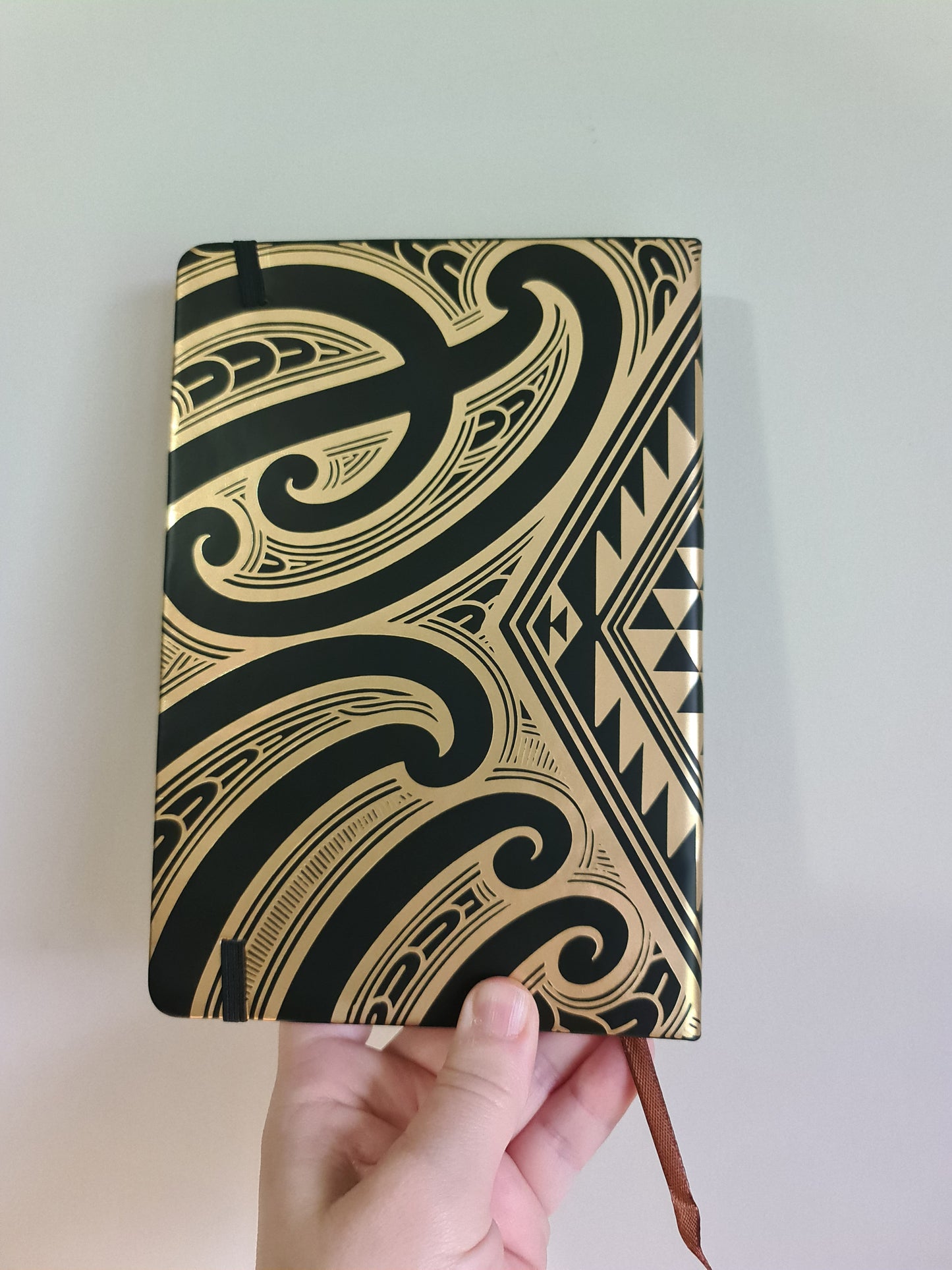 A5 Maori design notebook Gold/Black