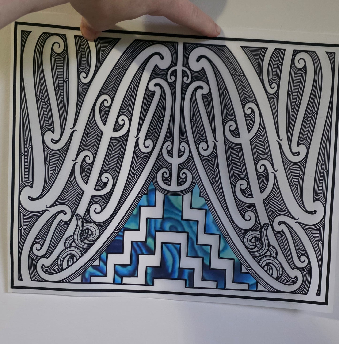 Maori design Iron on DTF 30cm for clothing