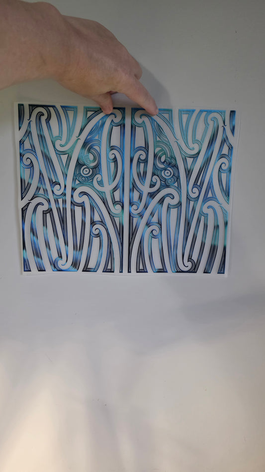Maori design Iron on DTF 30cm for clothing