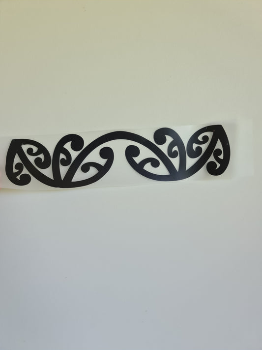 Sublimation custom Maori design Iron on 30cm - Black