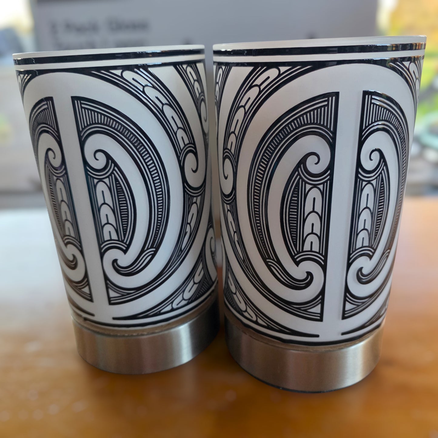 Maori design touch lamp - set 2 lamps