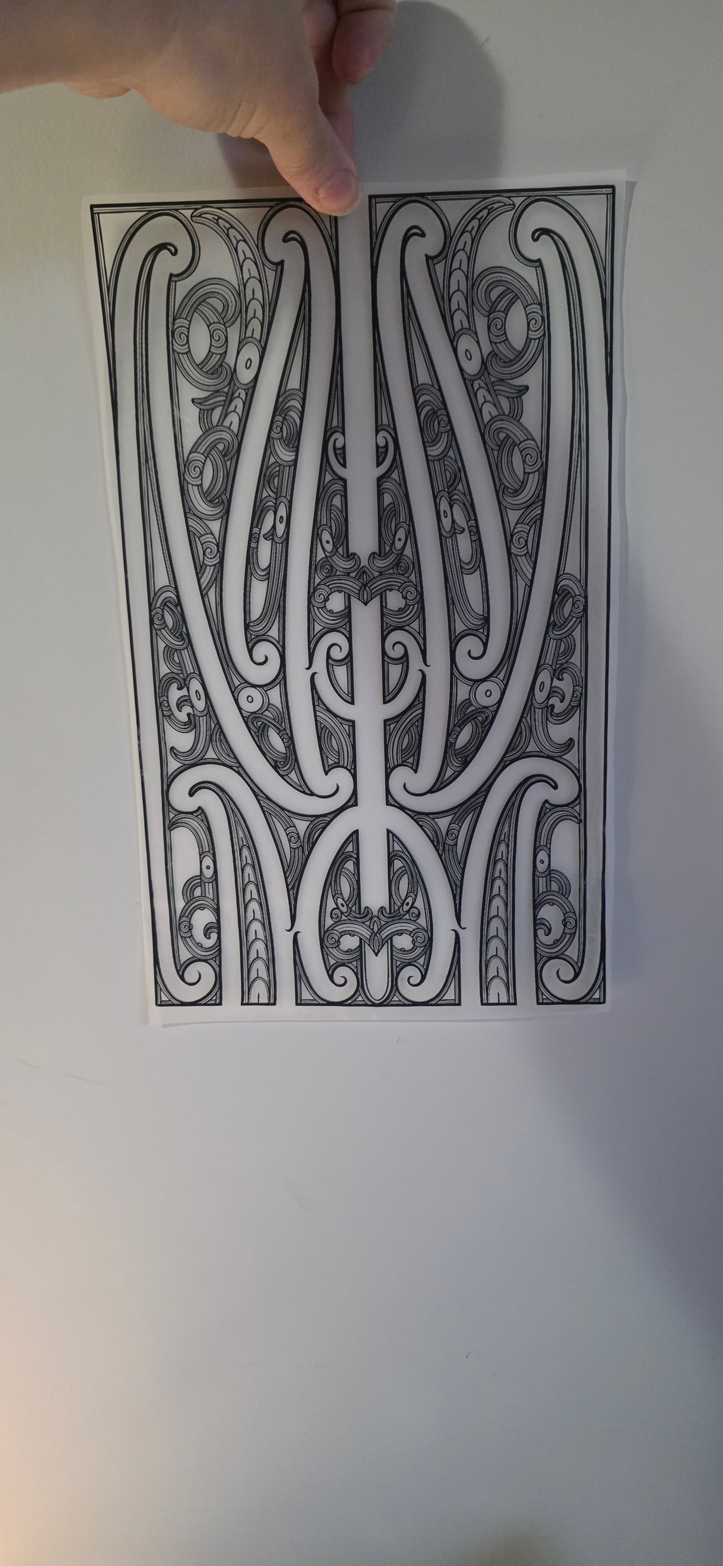 Maori design Iron on DTF 30cm for clothing