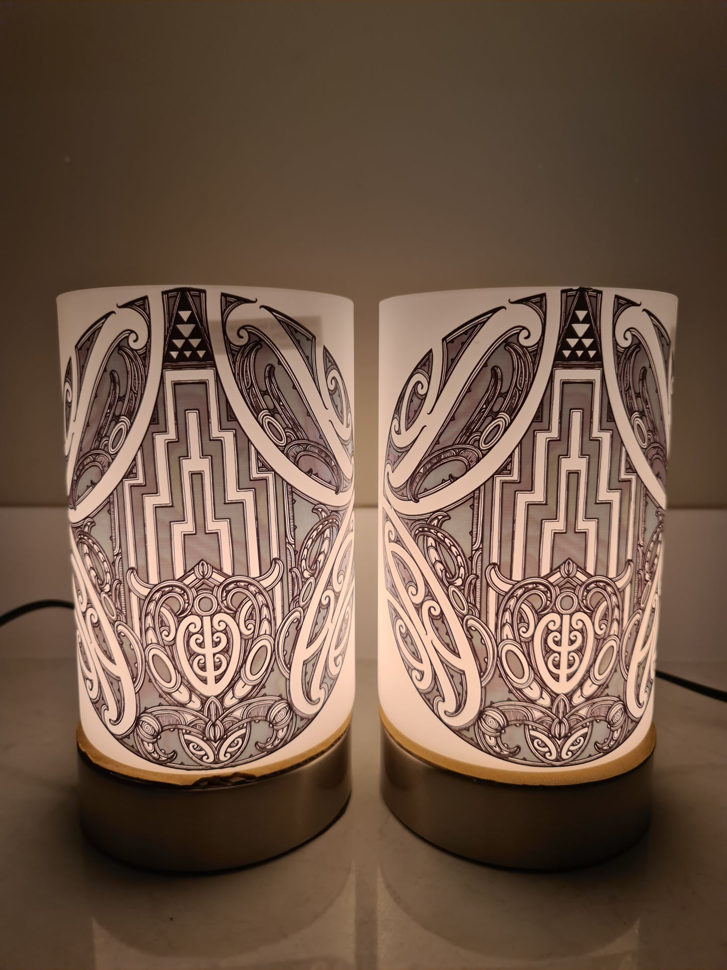Maori design touch lamp - set 2 lamps