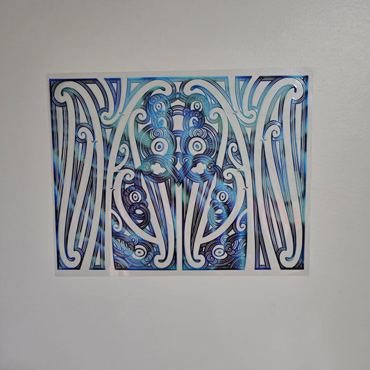 XL UV DTF DECAL MAORI DESIGN 30CMX23CM for Floor lamp size  #09