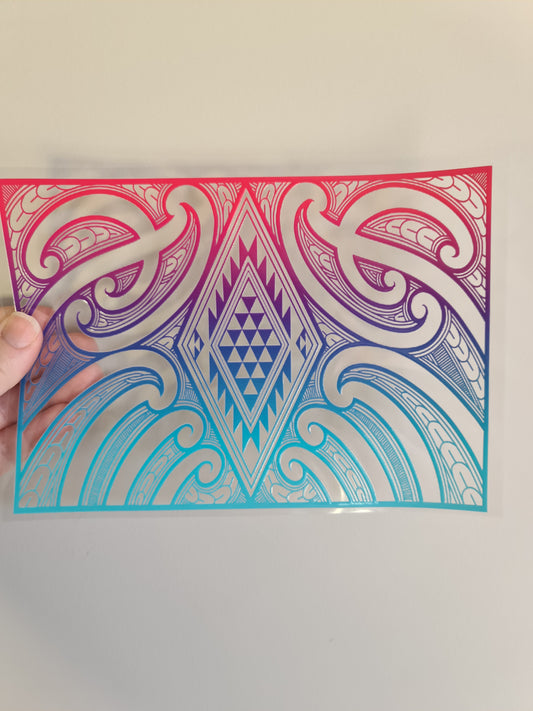 UV dtf Maori design A5 size 21cmx 14.8cm #348