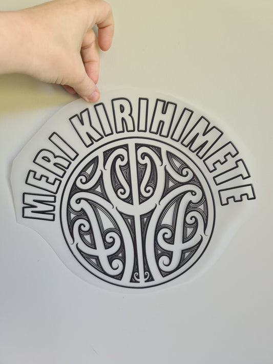 CHRISTMAS - Custom Maori design Iron on DTF 30cm for clothing