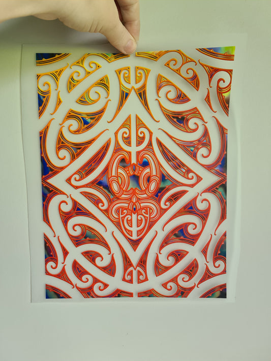 Custom Maori design Iron on DTF 30cm for clothing