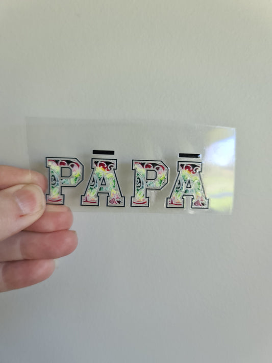 UV dtf Maori design mini size 10cm Papa letters