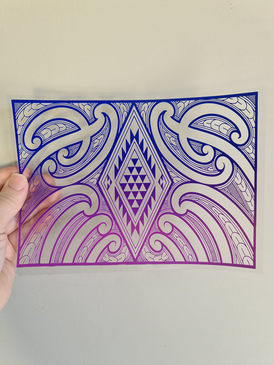 UV dtf Maori design A5 size 21cmx 14.8cm #351