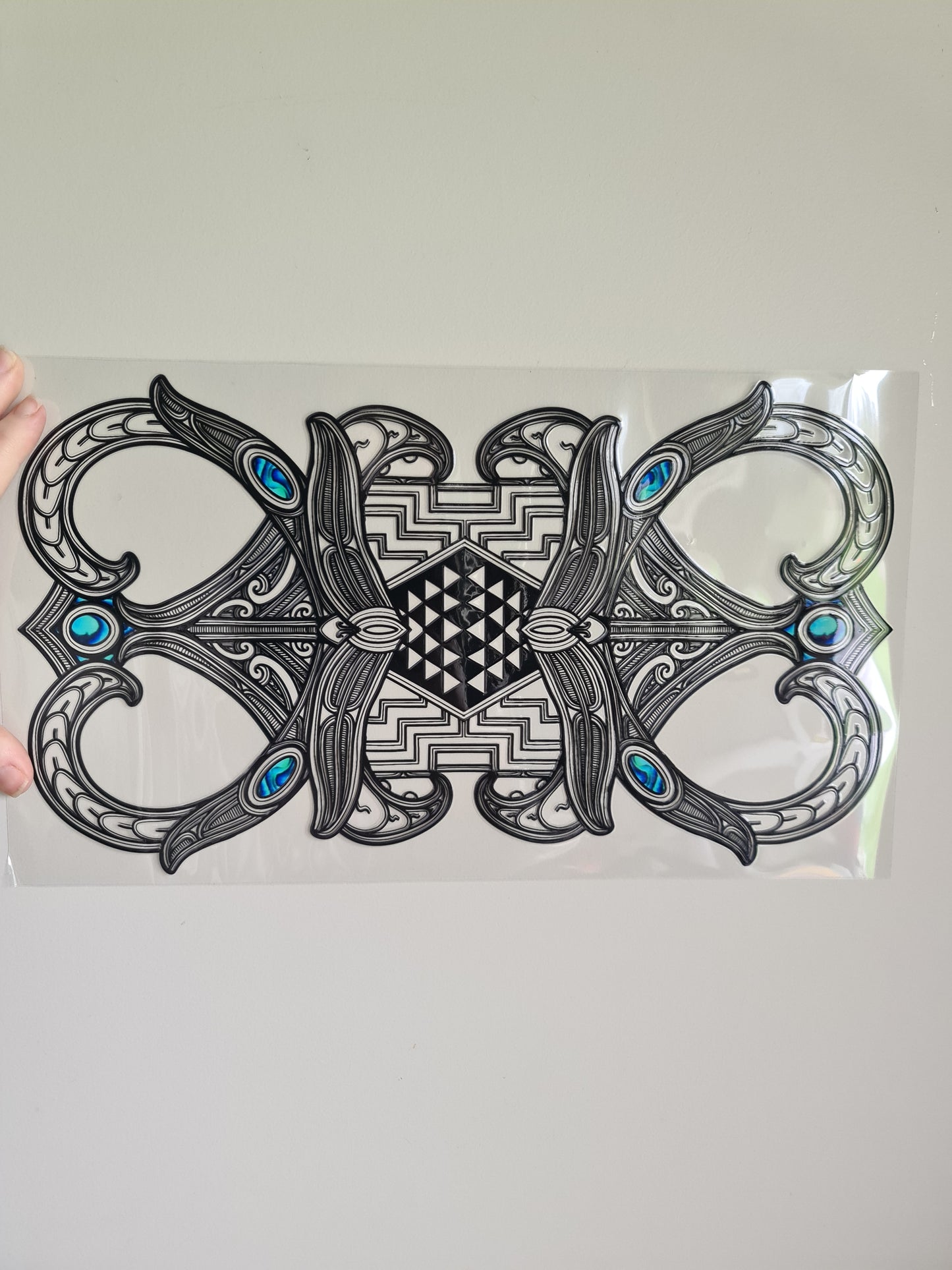 XXL UV DTF DECAL MAORI DESIGN 40CMX23CM Window decal