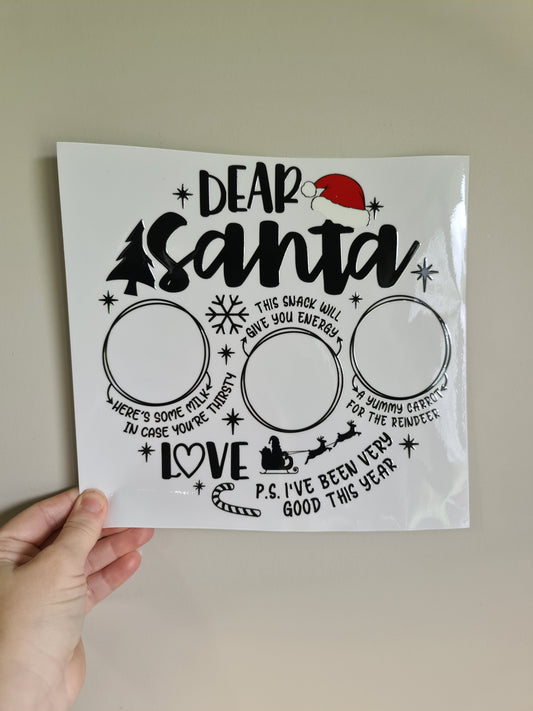 Santa Plate UV DTF ( 10 x pack)