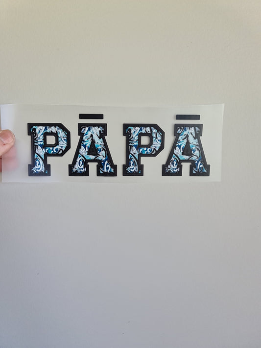 Sublimation custom Maori design Iron on 21cm Papa