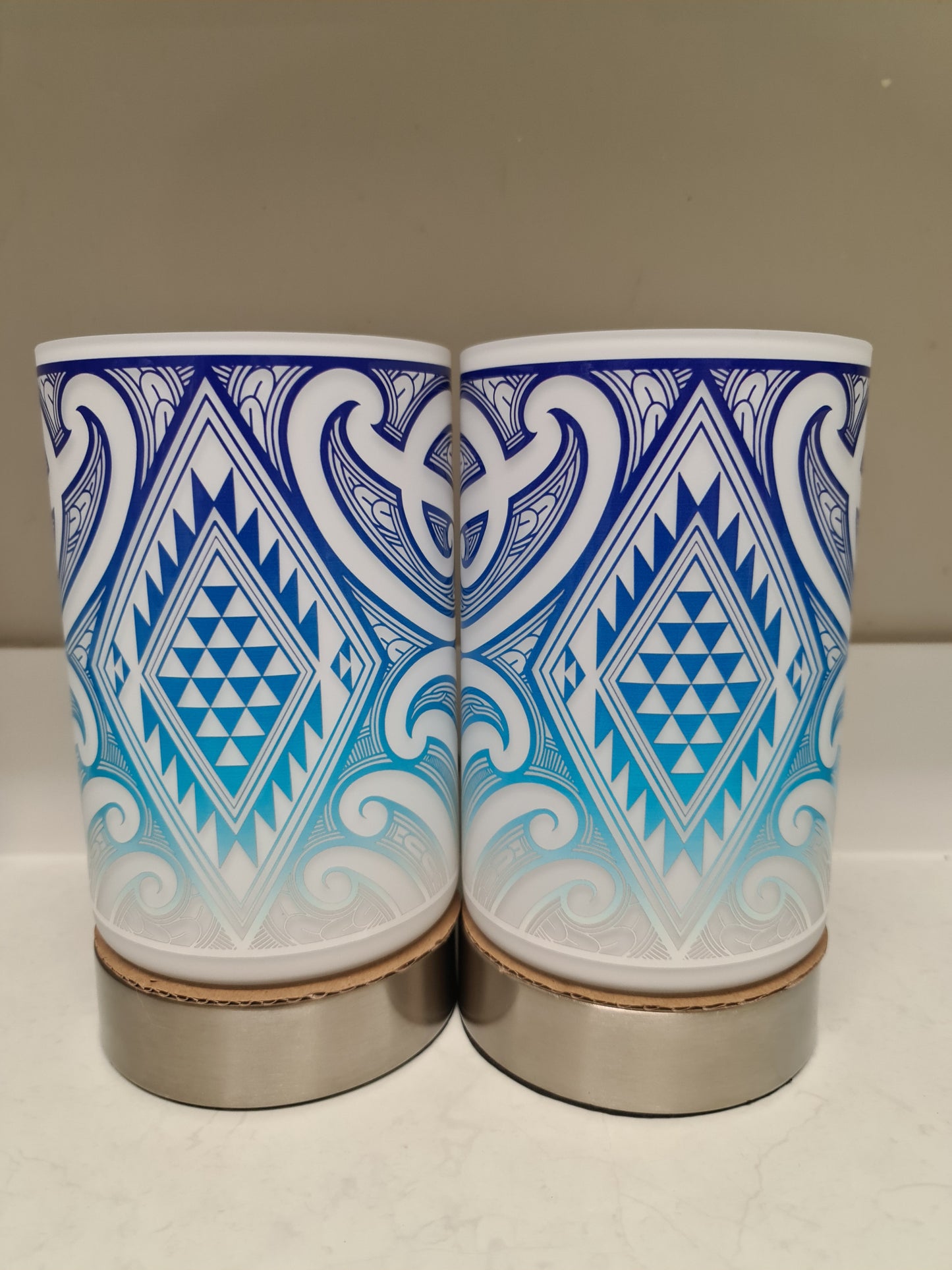 Maori design touch lamp - set 2 lamps blue (pre-order)