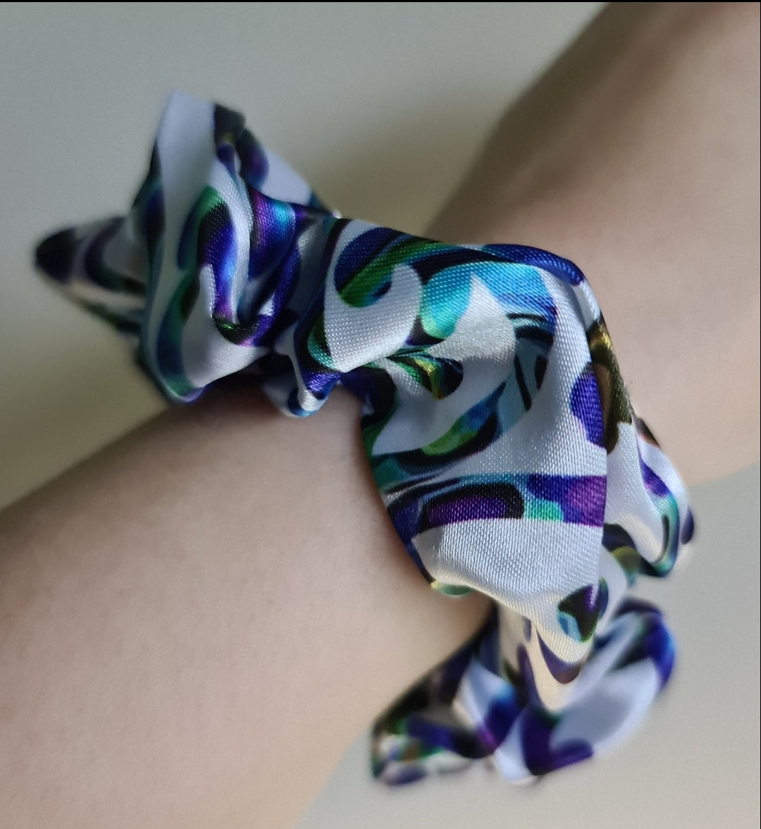 Maori design scrunchie - Paua Koru 6 x pack (1 of each design)