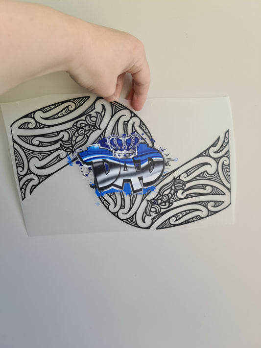 Sublimation custom Maori design Iron on 30cm