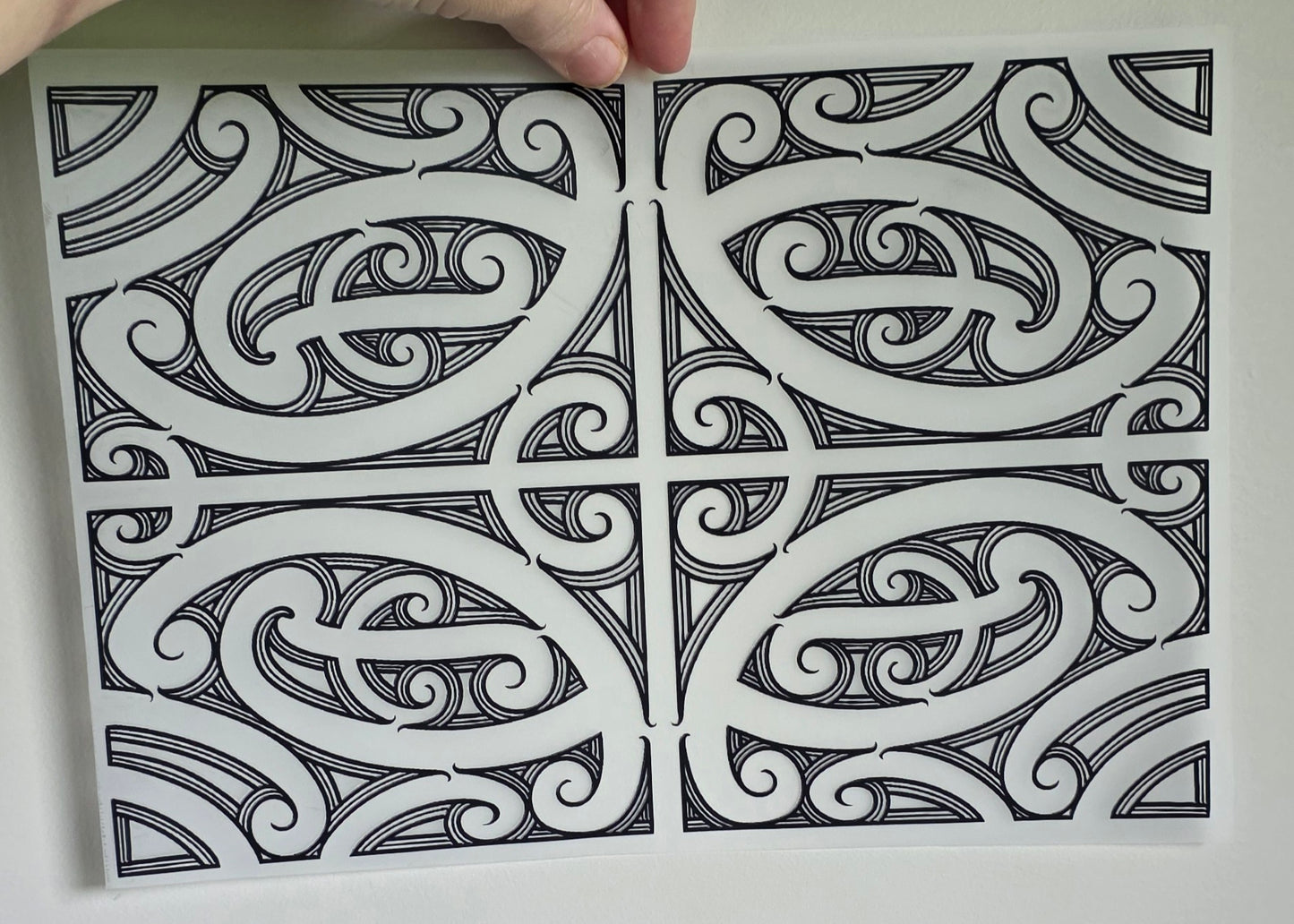 Maori design Iron on DTF 30cm for clothing and lamps