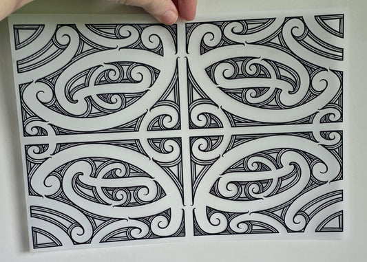 Maori design Iron on DTF 30cm for clothing and lamps