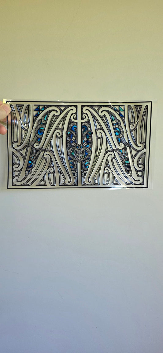 XL UV DTF DECAL MAORI DESIGN 28CMX17CM for touch lamps #189