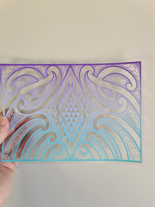 UV dtf Maori design A5 size 21cmx 14.8cm #352