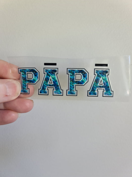UV dtf Maori design mini size 10cm Papa letters