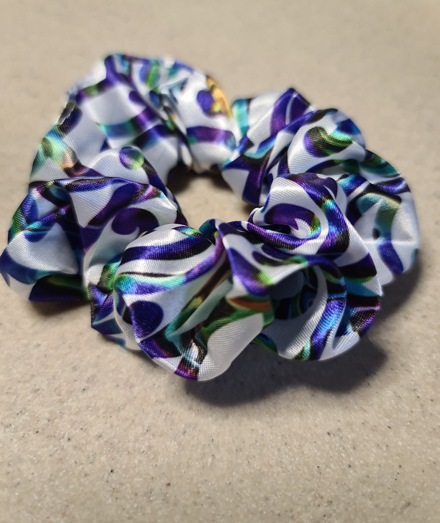 Maori design scrunchie - Paua Koru 5 x pack
