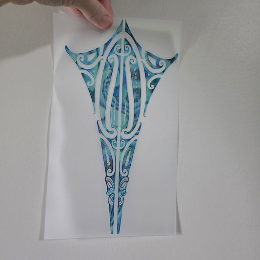 Maori design Iron on DTF 26cm x 14cm