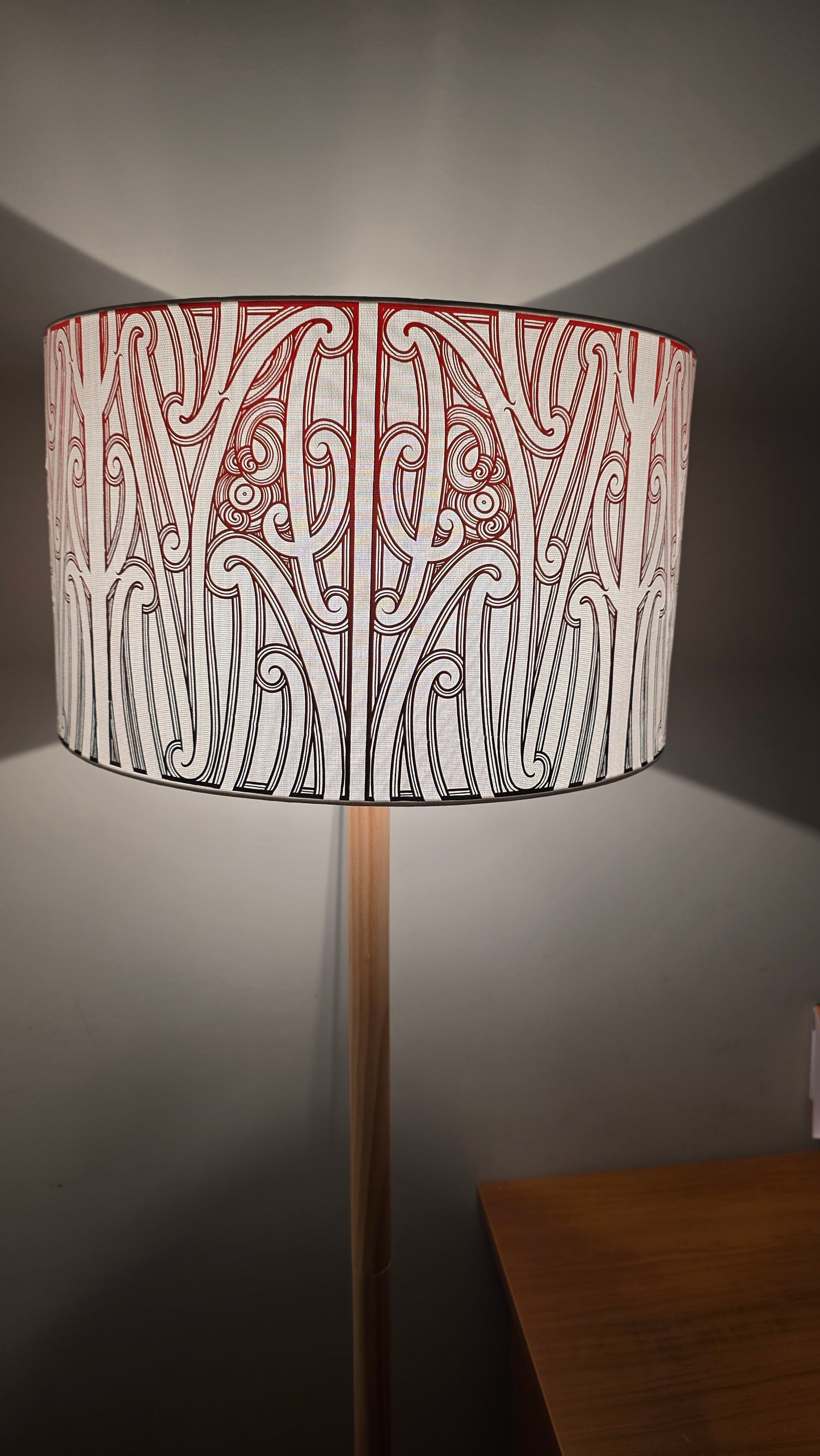 Maori Design Floor Lamp - Black and Red - Pre-order