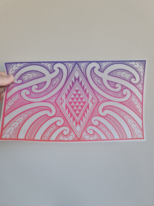 Sublimation custom Maori design Iron on 30cm