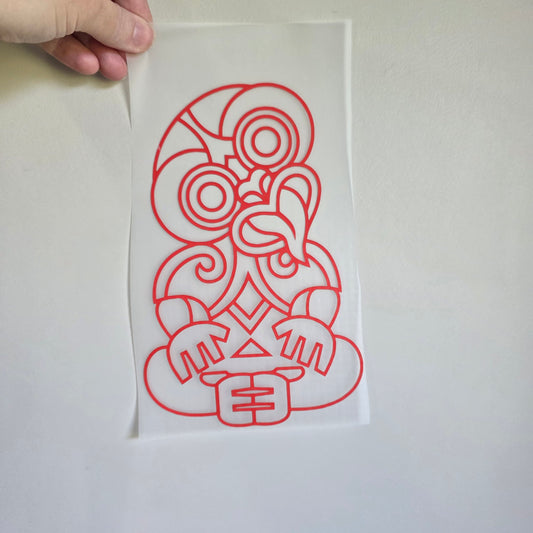 Custom Maori design Iron on DTF 25cm for clothing