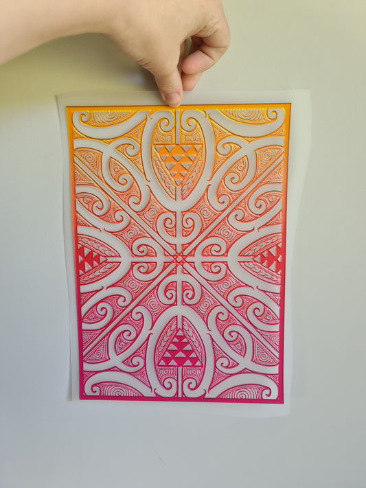 Custom Maori design Iron on DTF 30cm for clothing
