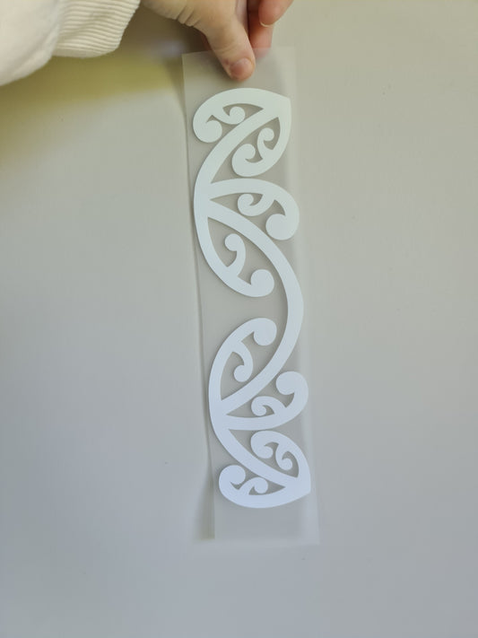 Sublimation custom Maori design Iron on 30cm - white