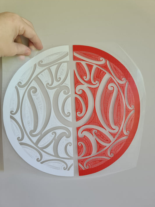 Sublimation custom Maori design Iron on 30cm