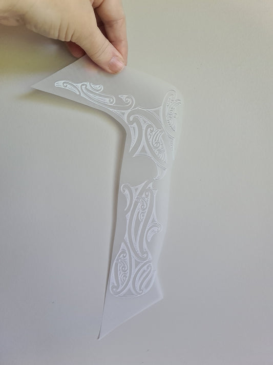 Sublimation custom Maori design Iron on 24cm white New Zealand