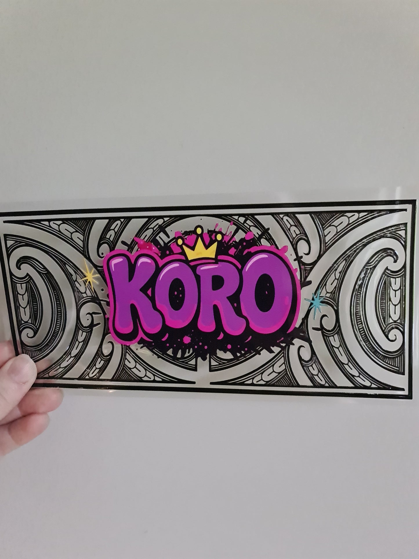 UV dtf Maori design 23cmx11cm 16oz wrap #1038 koro