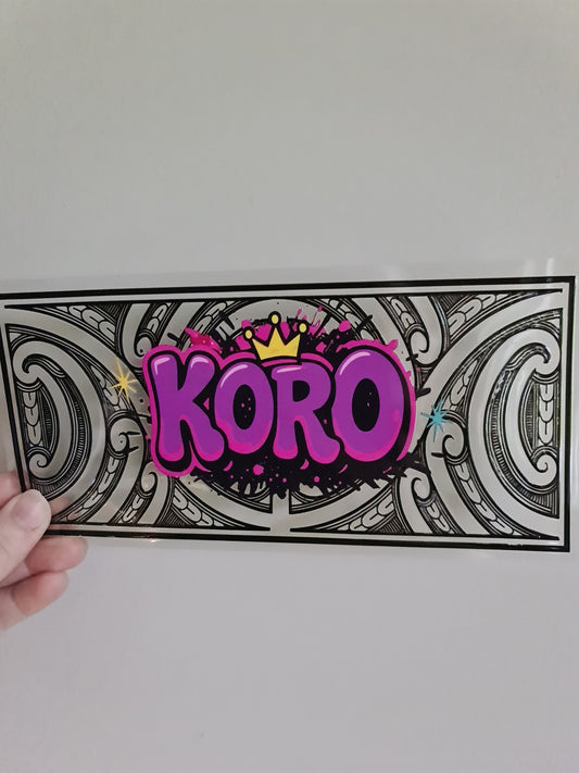 UV dtf Maori design 23cmx11cm 16oz wrap #1038 koro