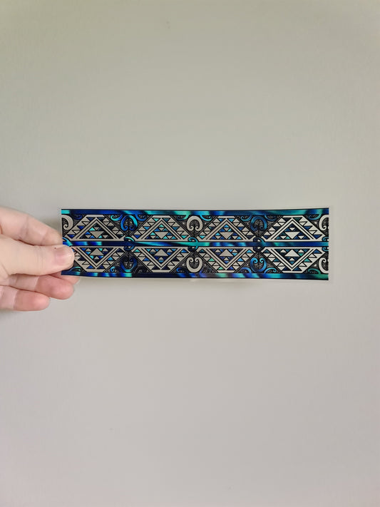 UV dtf transfer Maori design Paua blue band 23cmx5cm 16oz wrap #1279