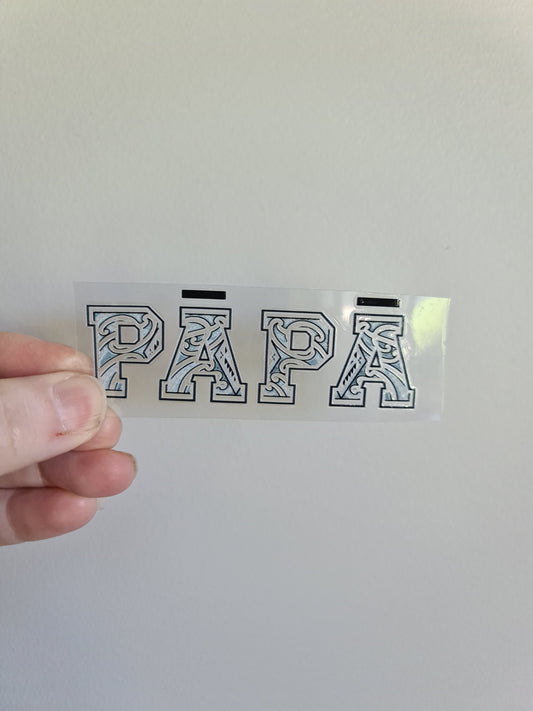 UV dtf Maori design mini size 10cm Papa letters
