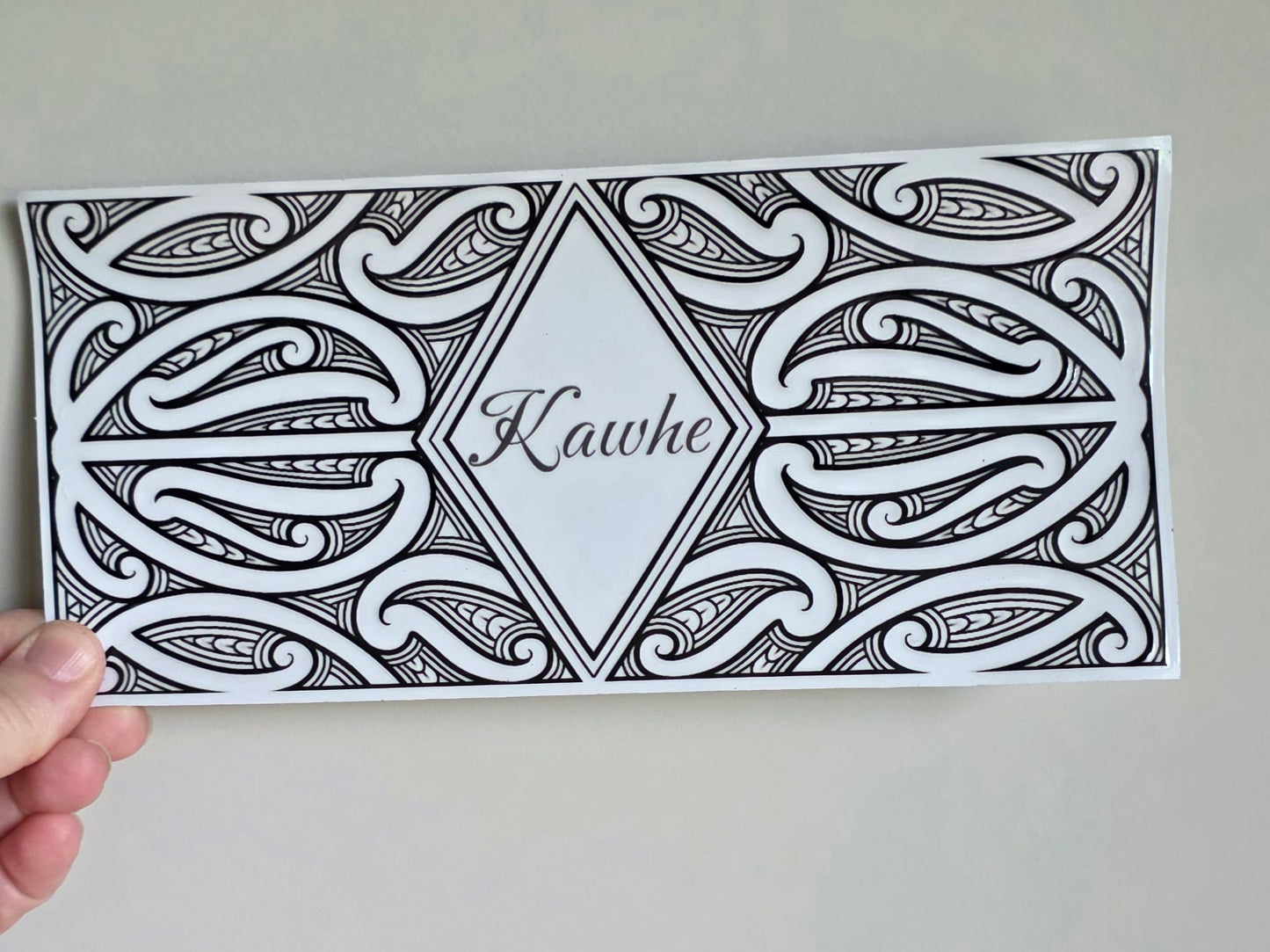 Uv dtf transfer Maori design 23cmx11cm 16oz wrap Kawhe (coffee) wrap - BLACK