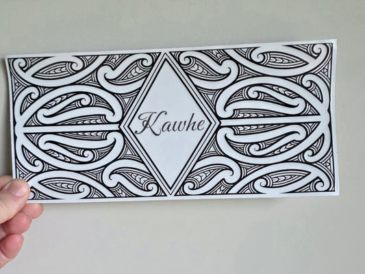 Uv dtf transfer Maori design 23cmx11cm 16oz wrap Kawhe (coffee) wrap - BLACK