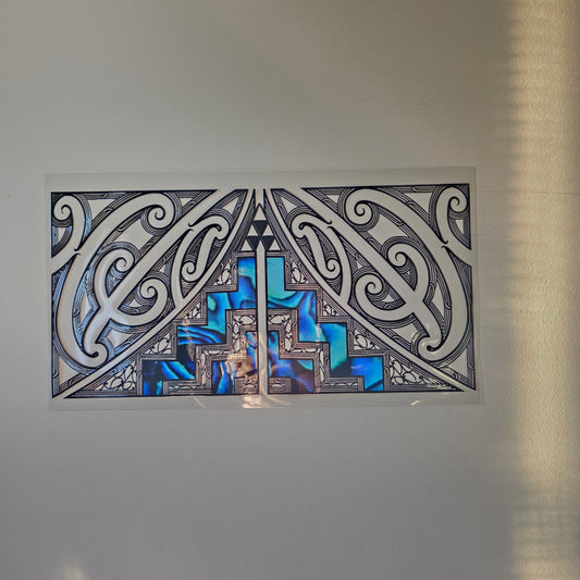 30cmx 15cm size UV DTF DECAL MAORI DESIGN for Table lamps #03